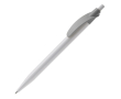 Witte plastic pen met gekleurde gebogen clip kleur zilver