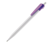 Witte plastic pen met origineel clipontwerp kleur paars