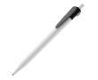Witte plastic pen met origineel clipontwerp kleur wit/zwart