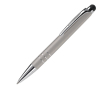 Kleine aluminium pen in levendige kleuren met zwarte stylus kleur zilver