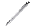 Kleine aluminium pen in levendige kleuren met zwarte stylus kleur wit