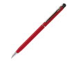 Dunne metalen pen in levendige kleuren met zwarte stylus kleur rood