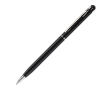Dunne metalen pen in levendige kleuren met zwarte stylus kleur zwart