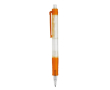 Transparante pen van biologisch afbreekbaar materiaal met kleurdetails kleur oranje