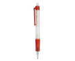 Transparante pen van biologisch afbreekbaar materiaal met kleurdetails kleur rood