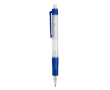 Transparante pen van biologisch afbreekbaar materiaal met kleurdetails kleur blauw