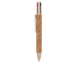 Ecologische multifunctionele pen 4-in-1 gemaakt van kurk kleur naturel
