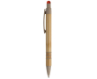 Bamboe en tarwestro pen met gekleurde stylus kleur oranje