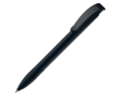gerecyclede plastic pen met gebogen clip en blauwe inkt kleur zwart
