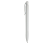 Witte plastic pen met gekleurde gebogen clip gemaakt in de EU kleur wit