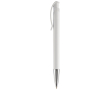 Witte plastic pen met details op de drukknop kleur wit