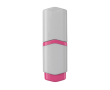 Mini witte markeerstift met gekleurde details en diverse inktkleuren kleur roze