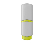 Mini witte markeerstift met gekleurde details en diverse inktkleuren kleur geel