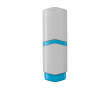 Mini witte markeerstift met gekleurde details en diverse inktkleuren kleur wit/blauw