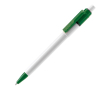 Witte pen met gekleurde details op de punt en clip gemaakt in de EU kleur groen