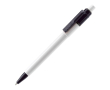 Witte pen met gekleurde details op de punt en clip gemaakt in de EU kleur wit/zwart