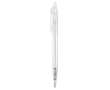 Transparante plastic pen met detail op de drukknop kleur doorzichtig wit