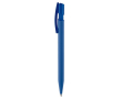 Transparante plastic pen met zachte grip gemaakt in de EU kleur blauw