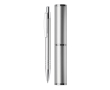 Aluminium pen met bijpassende buisvormige etui kleur zilver