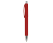 Plastic pen in verschillende kleuren met metalen punt en drukknop kleur rood
