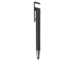 Plastic pen met stylus en telefoonhouder met blauwe inkt kleur zwart