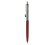 Metalen pen met kleurdetail op de clip kleur donkerrood