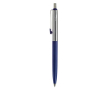 Metalen pen met kleurdetail op de clip kleur donkerblauw