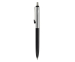 Metalen pen met kleurdetail op de clip kleur zwart