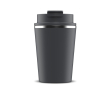 Dubbelwandige take away beker compatibel met koffiemachines 280ml kleur donkergrijs
