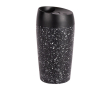 Dubbelwandige en lekvrije take away beker met print 240ml kleur wit/zwart