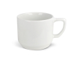 Witte keramische mok met compact rechthoekig handvat 250ml kleur wit