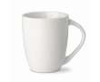 Witte keramische mok met driehoekig handvat met een inhoud van 270 ml kleur wit