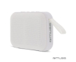 Kleine draagbare bluetooth-speaker in rechthoekige vorm kleur wit