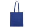 Kleine gerecyclede katoenen tas met zijvouw en handvatten 140 g/m2 kleur blauw