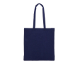 Kleine gerecyclede katoenen tas met zijvouw en handvatten 140 g/m2 kleur donkerblauw
