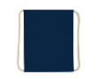 Kleurrijke katoenen koordrugzak met natuurlijke koorden 140 g/m2 kleur donkerblauw