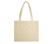 Grote katoenen tas met OEKO-TEX certificering en zijvouw 140 g/m2 kleur beige