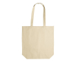 Grote katoenen tas met zijvouw OEKO-TEX 280 g/m2 kleur beige