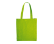 Kleurrijke katoenen tas met OEKO-TEX certificering en zijvouw 140 g/m2 kleur limoen groen