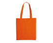 Kleurrijke katoenen tas met OEKO-TEX certificering en zijvouw 140 g/m2 kleur oranje