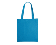 Kleurrijke katoenen tas met OEKO-TEX certificering en zijvouw 140 g/m2 kleur lichtblauw
