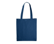 Kleurrijke katoenen tas met OEKO-TEX certificering en zijvouw 140 g/m2 kleur donkerblauw