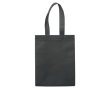Kleine matte gelamineerde non-woven tas met handvatten 105 g/m2 kleur zwart