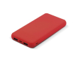 Rubberen powerbank met USB-A en type C poorten 8000 mAh kleur rood