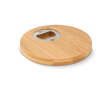 Ronde bamboe onderzetter met flesopener kleur naturel