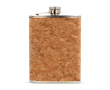 Compacte heupfles van roestvrij staal en kurk 220ml kleur naturel