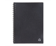Ecologisch spiraal notitieboek van gerecycled leer met FSC-papier kleur donkergrijs