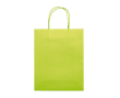 Middelgrote gekleurde kraft cadeau papieren tas 120 g/m2 kleur limoen groen