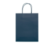 Middelgrote gekleurde kraft cadeau papieren tas 120 g/m2 kleur donkerblauw