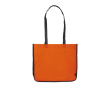 Gelamineerde non-woven tas in kleuren met witte zijkanten kleur oranje